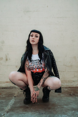 Women Doing Whatever Flame Crop Tank